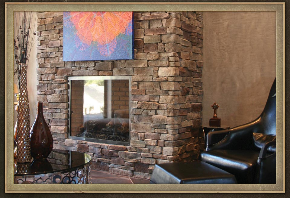 STONECRAFT BUCKTOWN LEDGESTONE FIREPLACE
